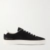 Retro Leather-Trimmed Suede Sneakers