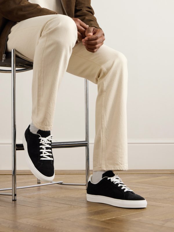 Retro Leather-Trimmed Suede Sneakers - OU