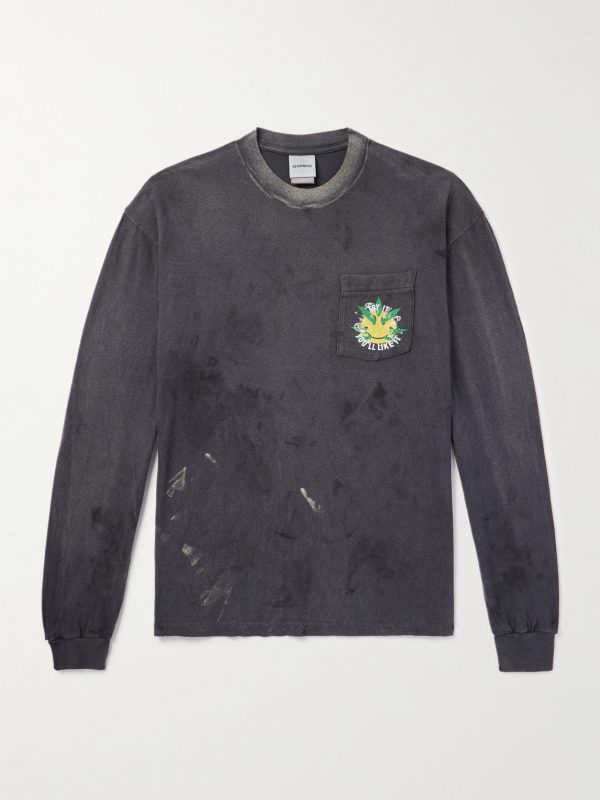 Distressed Printed Cotton-Jersey T-Shirt Distressed Printed Cotton-Jersey T-Shirt
