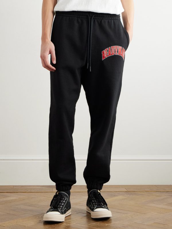 Tapered Logo-Print Cotton-Blend Jersey Sweatpants - FR Tapered Logo-Print Cotton-Blend Jersey Sweatpants - FR