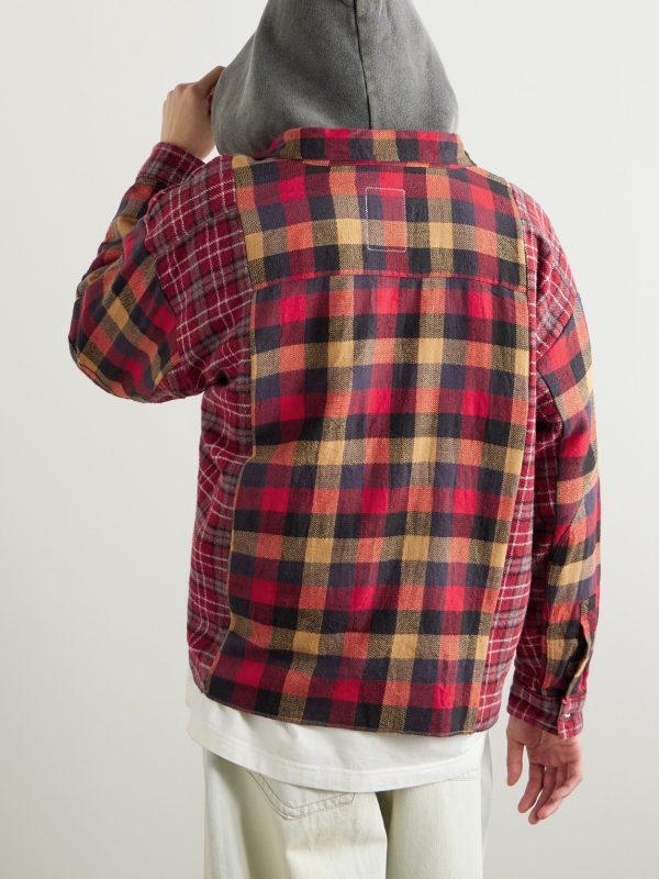 Patchwork Checked Flannel Shirt - BK Patchwork Checked Flannel Shirt - BK