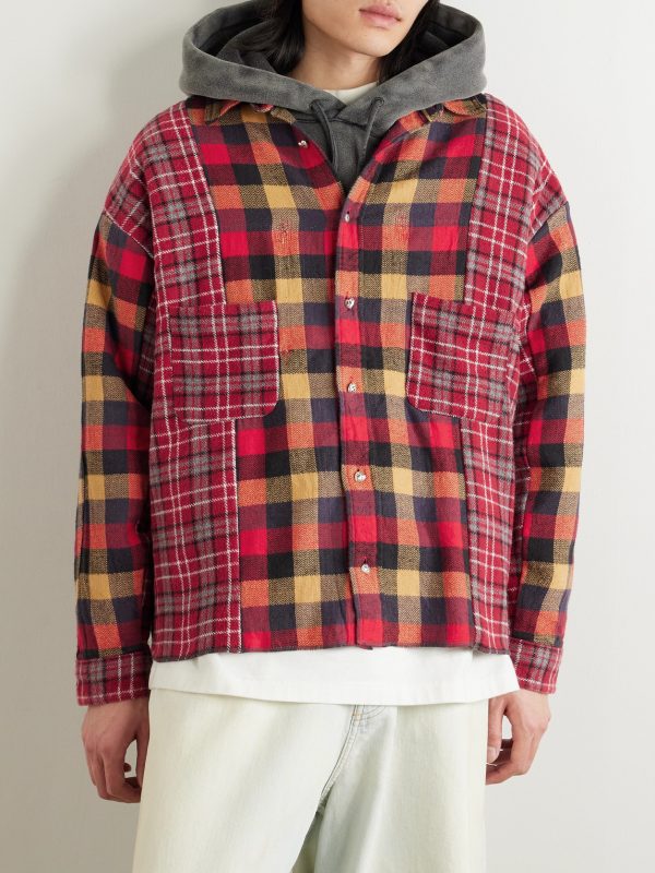 Patchwork Checked Flannel Shirt - FR Patchwork Checked Flannel Shirt - FR