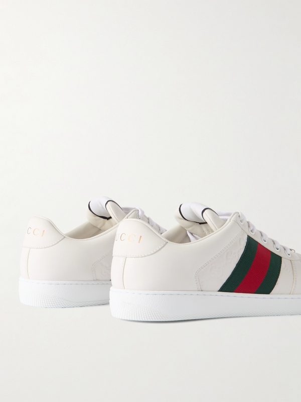 Screener Webbing-Trimmed Logo-Embossed Leather Sneakers - BK