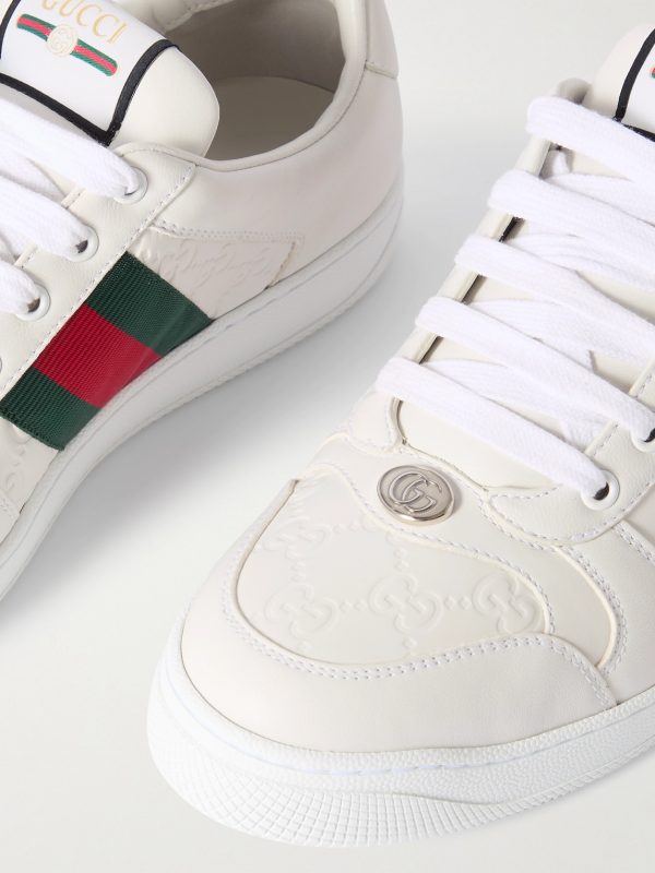 Screener Webbing-Trimmed Logo-Embossed Leather Sneakers - CU
