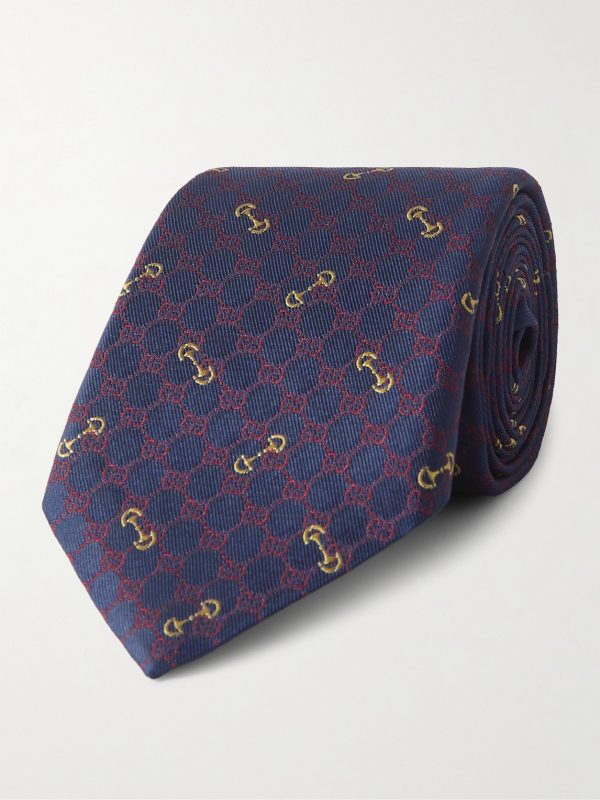 7cm Logo-Embroidered Silk-Jacquard Tie 7cm Logo-Embroidered Silk-Jacquard Tie