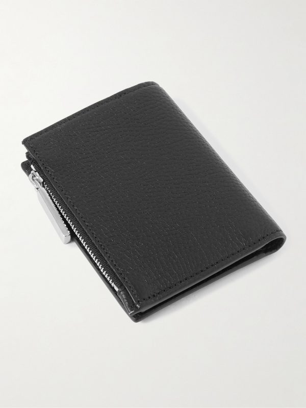Logo-Embellished Full-Grain Leather Bifold Wallet - BK Logo-Embellished Full-Grain Leather Bifold Wallet - BK