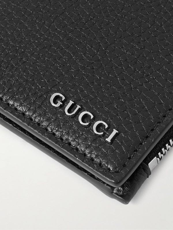 Logo-Embellished Full-Grain Leather Bifold Wallet - CU Logo-Embellished Full-Grain Leather Bifold Wallet - CU