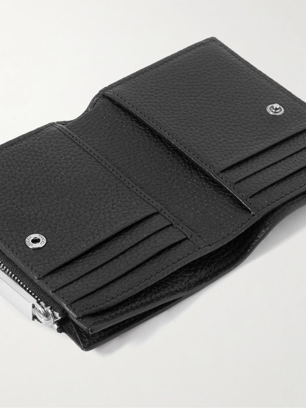 Logo-Embellished Full-Grain Leather Bifold Wallet - E1 Logo-Embellished Full-Grain Leather Bifold Wallet - E1