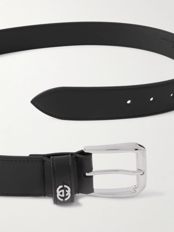 3.5cm Logo-Embellished Leather Belt - E1