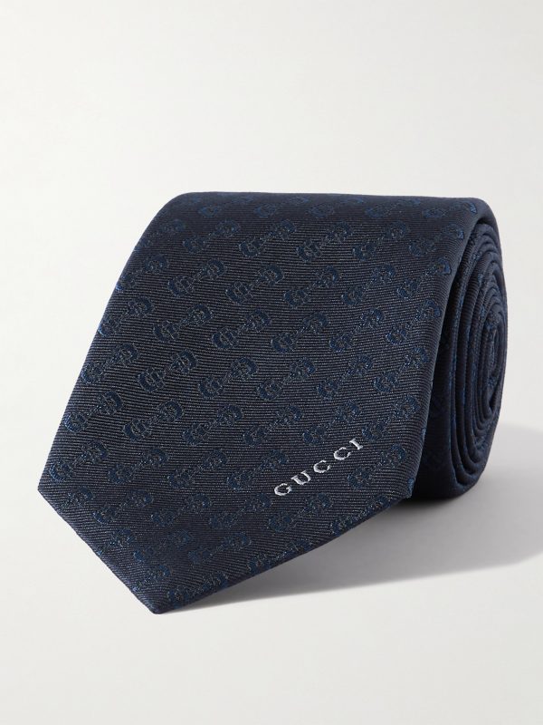 7cm Horsebit Silk-Jacquard Tie