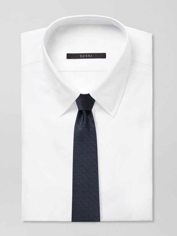 7cm Horsebit Silk-Jacquard Tie - OU