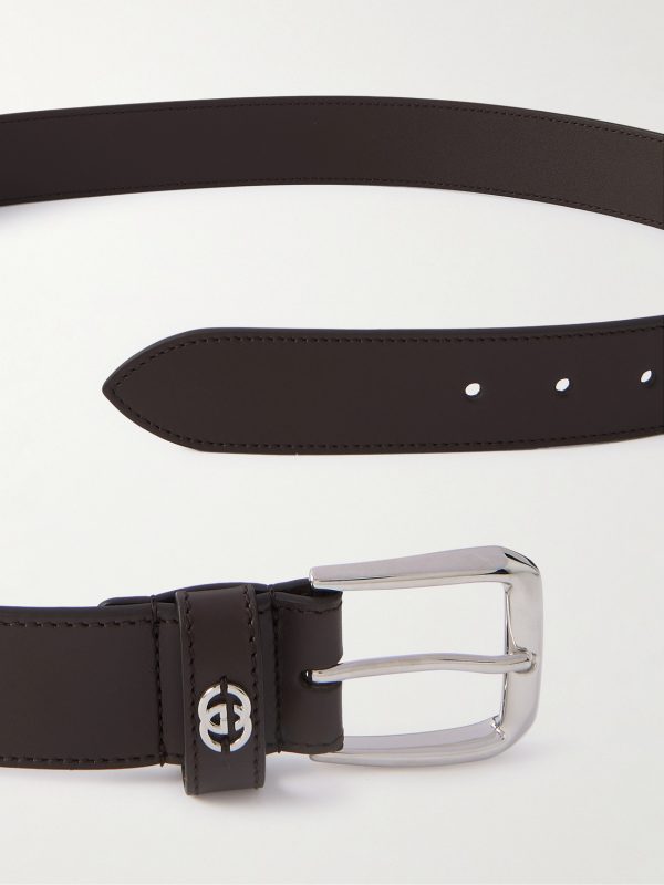 3.5cm Logo-Embellished Leather Belt - E1 3.5cm Logo-Embellished Leather Belt - E1