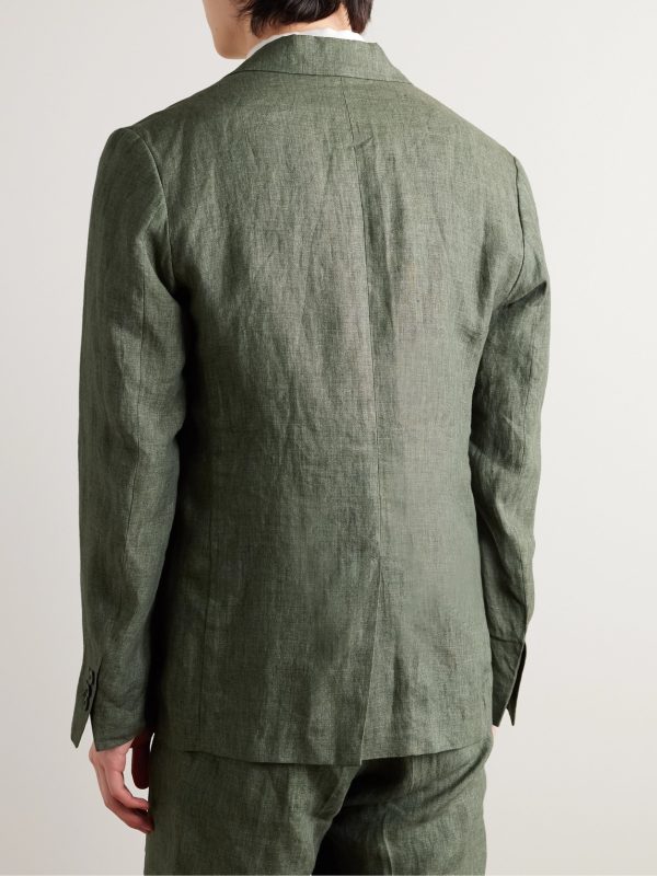 Unstructured Linen Suit Jacket - BK Unstructured Linen Suit Jacket - BK