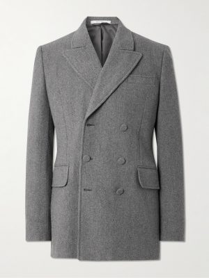 Double-Breasted Virgin Wool and Cashmere-Blend Blazer Double-Breasted Virgin Wool and Cashmere-Blend Blazer