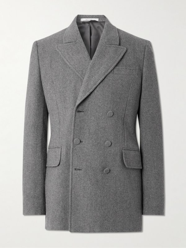 Double-Breasted Virgin Wool and Cashmere-Blend Blazer