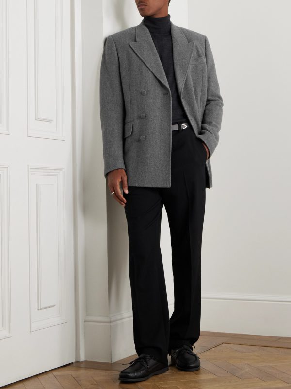 Double-Breasted Virgin Wool and Cashmere-Blend Blazer - OU
