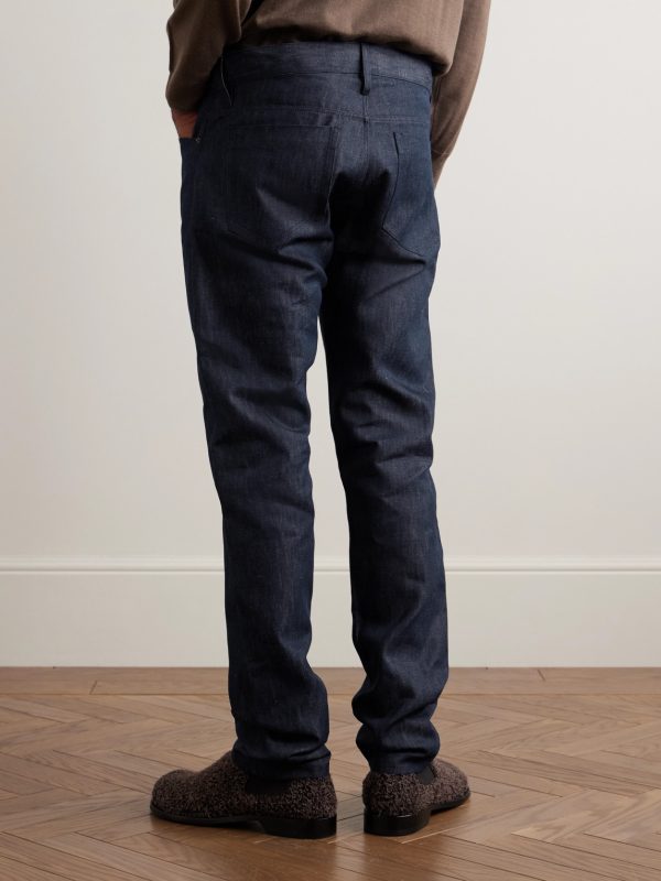 Anthony Slim-Fit Straight-Leg Cotton and Linen-Blend Chambray Trousers - BK Anthony Slim-Fit Straight-Leg Cotton and Linen-Blend Chambray Trousers - BK