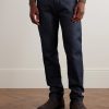 Anthony Slim-Fit Straight-Leg Cotton and Linen-Blend Chambray Trousers - FR Anthony Slim-Fit Straight-Leg Cotton and Linen-Blend Chambray Trousers - FR