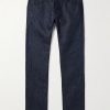Anthony Slim-Fit Straight-Leg Cotton and Linen-Blend Chambray Trousers Anthony Slim-Fit Straight-Leg Cotton and Linen-Blend Chambray Trousers