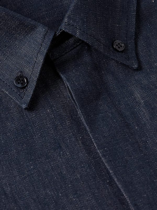 Cholul Button-Down Collar Cotton and Linen-Blend Chambray Shirt - CU Cholul Button-Down Collar Cotton and Linen-Blend Chambray Shirt - CU