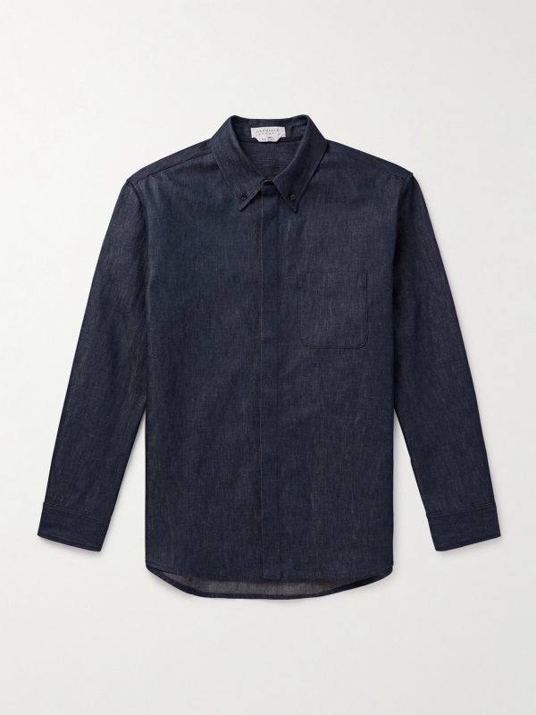 Cholul Button-Down Collar Cotton and Linen-Blend Chambray Shirt Cholul Button-Down Collar Cotton and Linen-Blend Chambray Shirt