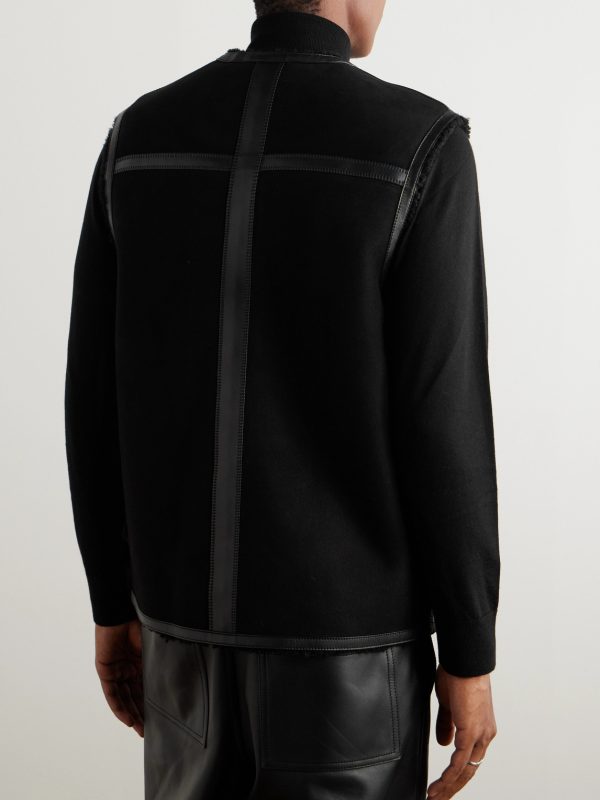 Snowdon Leather-Trimmed Shearling Gilet - BK Snowdon Leather-Trimmed Shearling Gilet - BK
