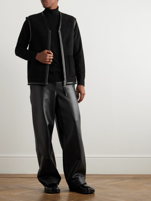 Snowdon Leather-Trimmed Shearling Gilet - OU Snowdon Leather-Trimmed Shearling Gilet - OU