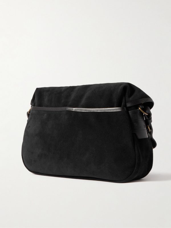 Musettes Leather-Trimmed Suede Messenger Bag - BK