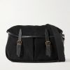 Musettes Leather-Trimmed Suede Messenger Bag