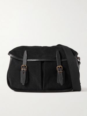Musettes Leather-Trimmed Suede Messenger Bag