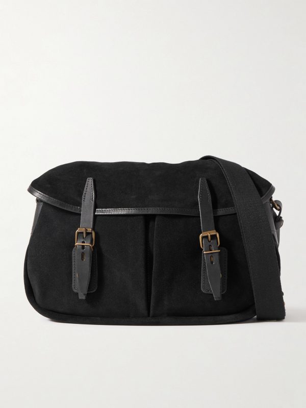 Musettes Leather-Trimmed Suede Messenger Bag