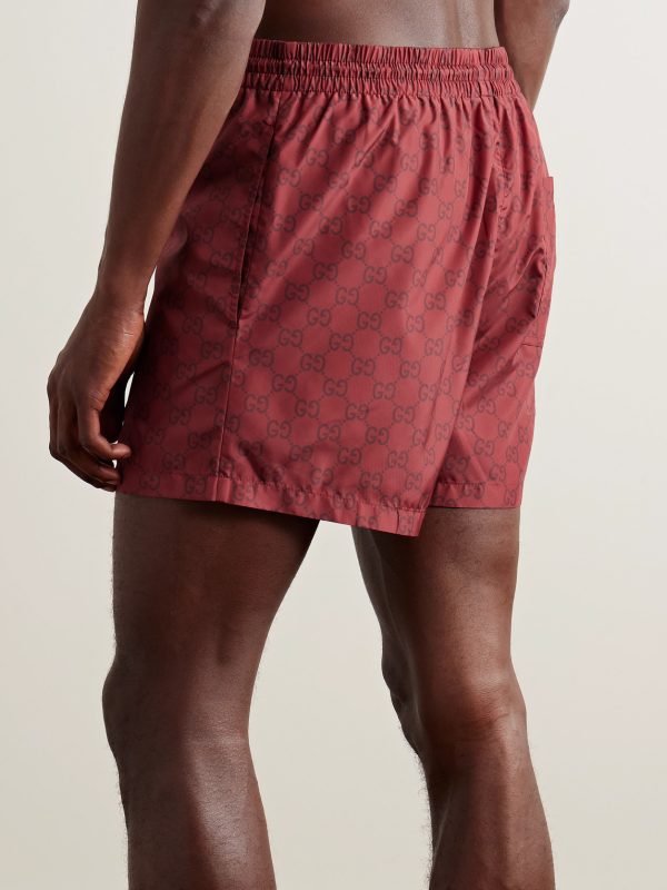 Straight-Leg Short-Length Logo-Print Swim Shorts - BK Straight-Leg Short-Length Logo-Print Swim Shorts - BK