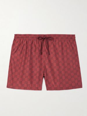Straight-Leg Short-Length Logo-Print Swim Shorts Straight-Leg Short-Length Logo-Print Swim Shorts