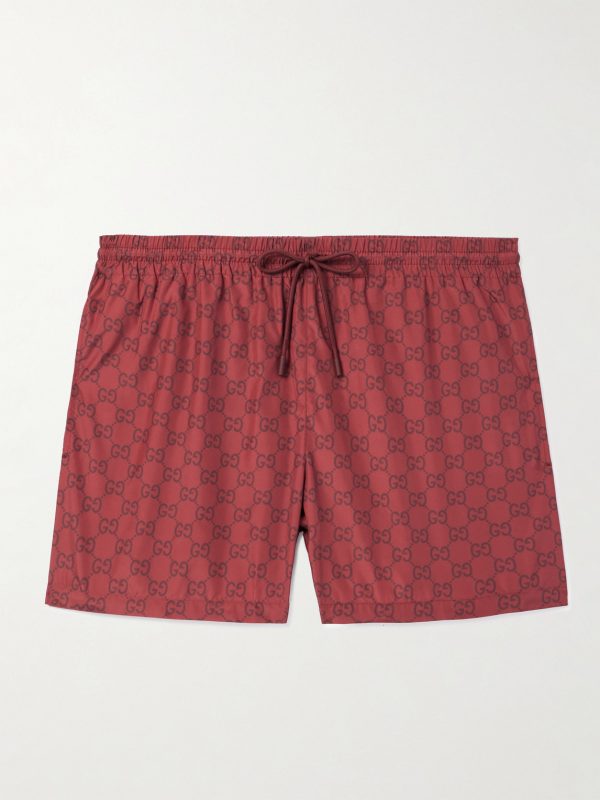 Straight-Leg Short-Length Logo-Print Swim Shorts Straight-Leg Short-Length Logo-Print Swim Shorts
