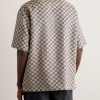 Camp-Collar Logo-Jacquard Linen-Blend Shirt - BK