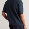 Logo-Intarsia Silk and Cotton-Blend T-Shirt - BK Logo-Intarsia Silk and Cotton-Blend T-Shirt - BK