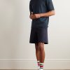 Logo-Intarsia Silk and Cotton-Blend T-Shirt - OU Logo-Intarsia Silk and Cotton-Blend T-Shirt - OU