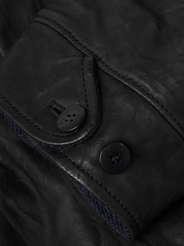 Crinkled-Leather Jacket - E1