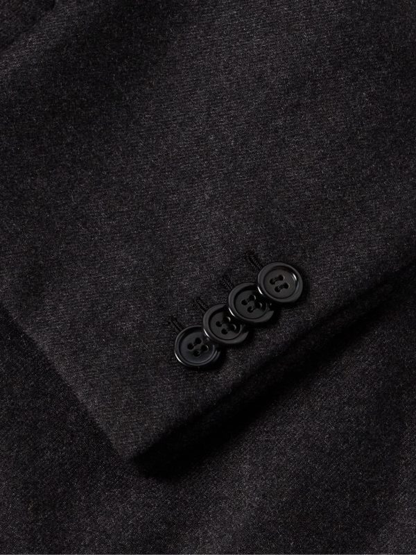 Slim-Fit Double-Breasted Cashmere-Flannel Blazer - CU Slim-Fit Double-Breasted Cashmere-Flannel Blazer - CU