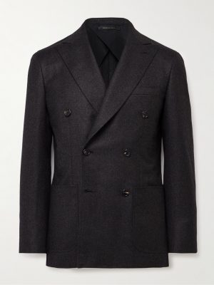 Slim-Fit Double-Breasted Cashmere-Flannel Blazer Slim-Fit Double-Breasted Cashmere-Flannel Blazer