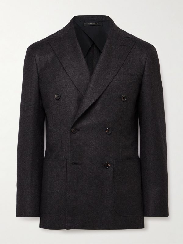 Slim-Fit Double-Breasted Cashmere-Flannel Blazer Slim-Fit Double-Breasted Cashmere-Flannel Blazer