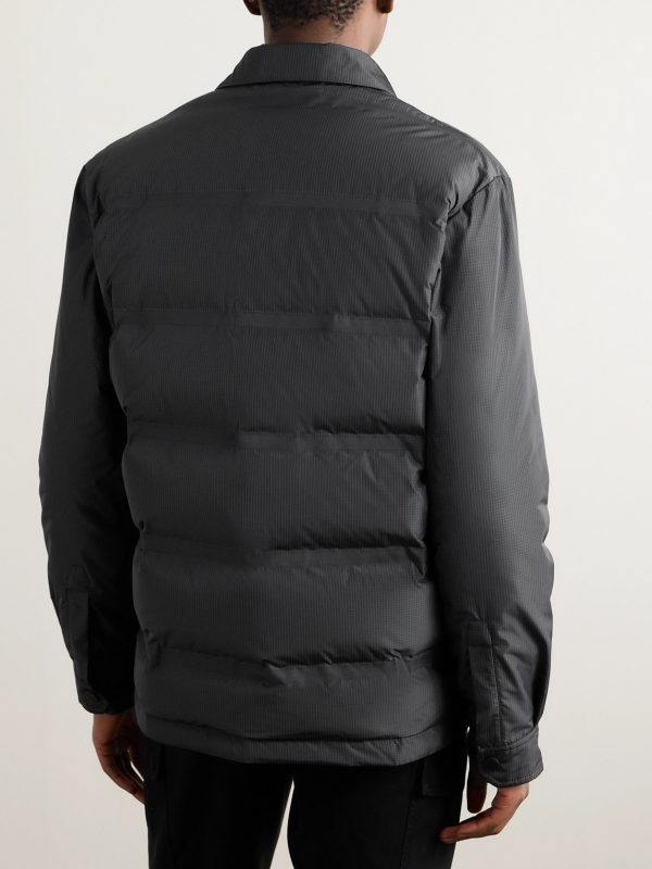 Quilted Ripstop Down Shirt Jacket - BK Quilted Ripstop Down Shirt Jacket - BK