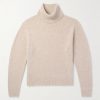 Ribbed Brushed Cashmere and Silk-Blend Rollneck Sweater Ribbed Brushed Cashmere and Silk-Blend Rollneck Sweater