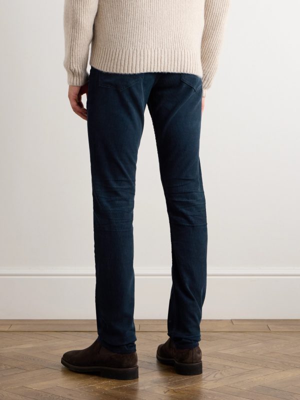 Slim-Fit Cotton-Blend Corduroy Trousers - BK Slim-Fit Cotton-Blend Corduroy Trousers - BK