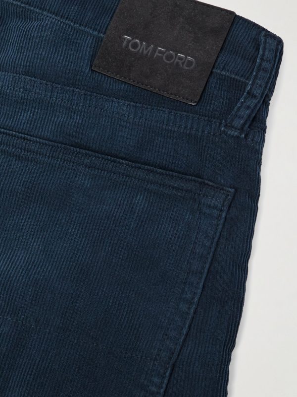 Slim-Fit Cotton-Blend Corduroy Trousers - CU Slim-Fit Cotton-Blend Corduroy Trousers - CU