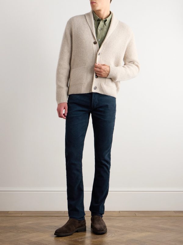 Slim-Fit Cotton-Blend Corduroy Trousers - OU Slim-Fit Cotton-Blend Corduroy Trousers - OU