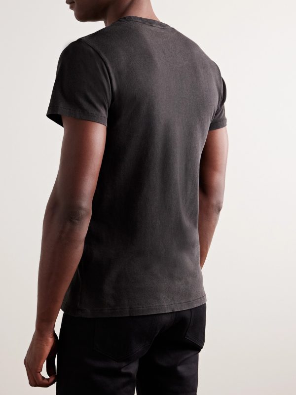Slim-Fit Cold-Dyed Cotton T-Shirt - BK Slim-Fit Cold-Dyed Cotton T-Shirt - BK