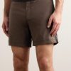 Straight-Leg Mid-Length Striped Swim Shorts - OU Straight-Leg Mid-Length Striped Swim Shorts - OU