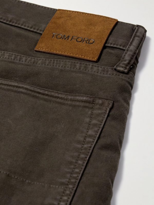 Slim-Fit Cotton-Blend Moleskin Trousers - CU Slim-Fit Cotton-Blend Moleskin Trousers - CU