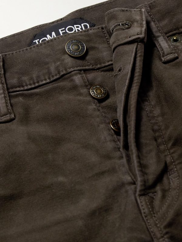 Slim-Fit Cotton-Blend Moleskin Trousers - E1 Slim-Fit Cotton-Blend Moleskin Trousers - E1
